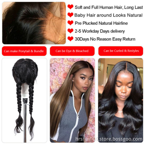 Indian straight hair Swiss Lace Frontal Wig 12-28 Inch Glueless Lace Front Wigs Natural Black Wigs For Black Women